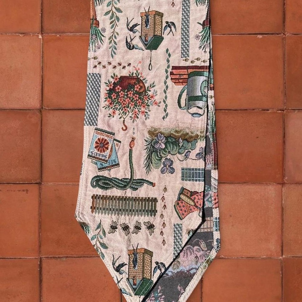 Vintage Gardening Themed Table Runner